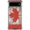 Canadian Flag Dark Wood Google Pixel 6 Clear Case